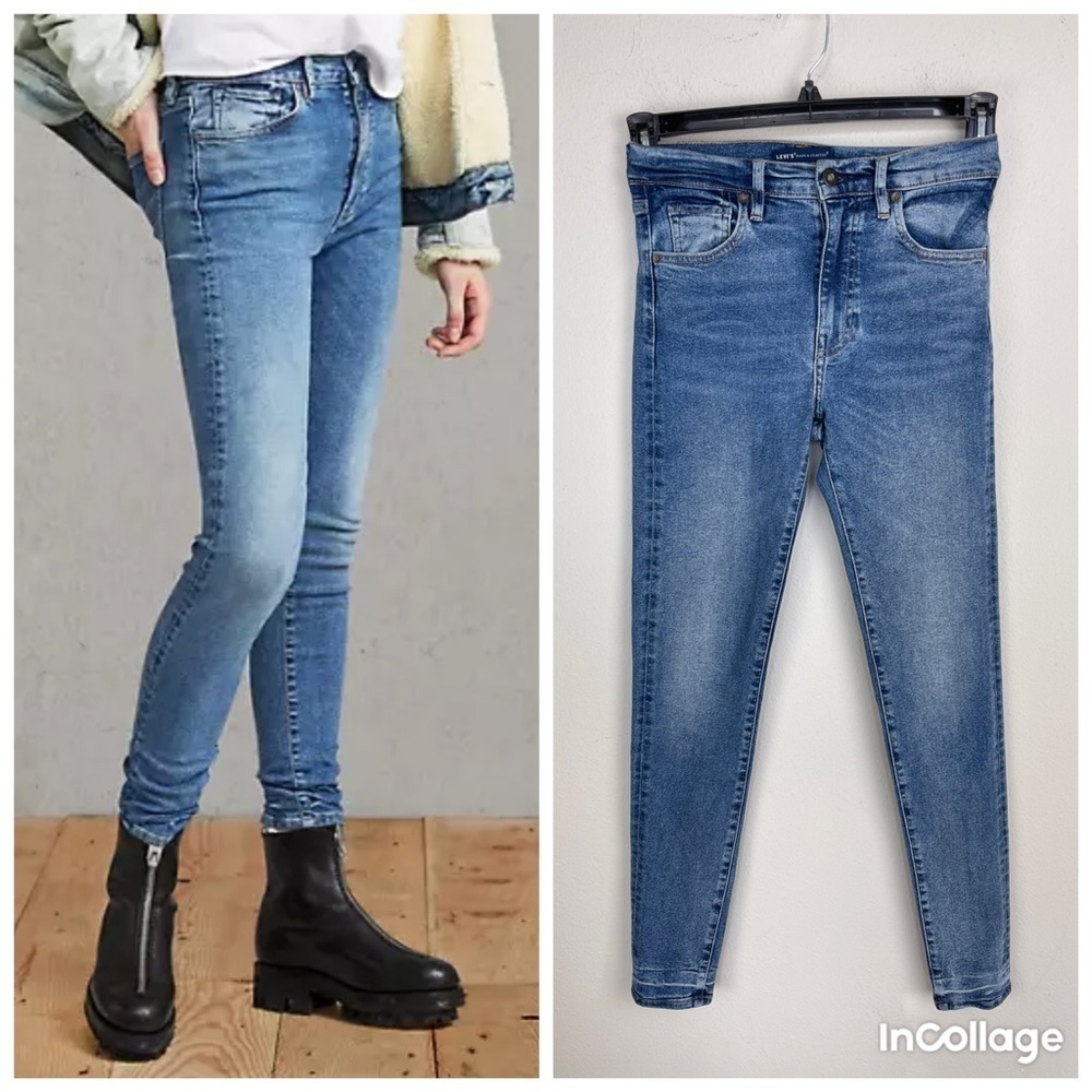 Levi’s SLIVER HIGH RISE SKINNY JEANS Stretch denim Ankle Length Size 25 x 30